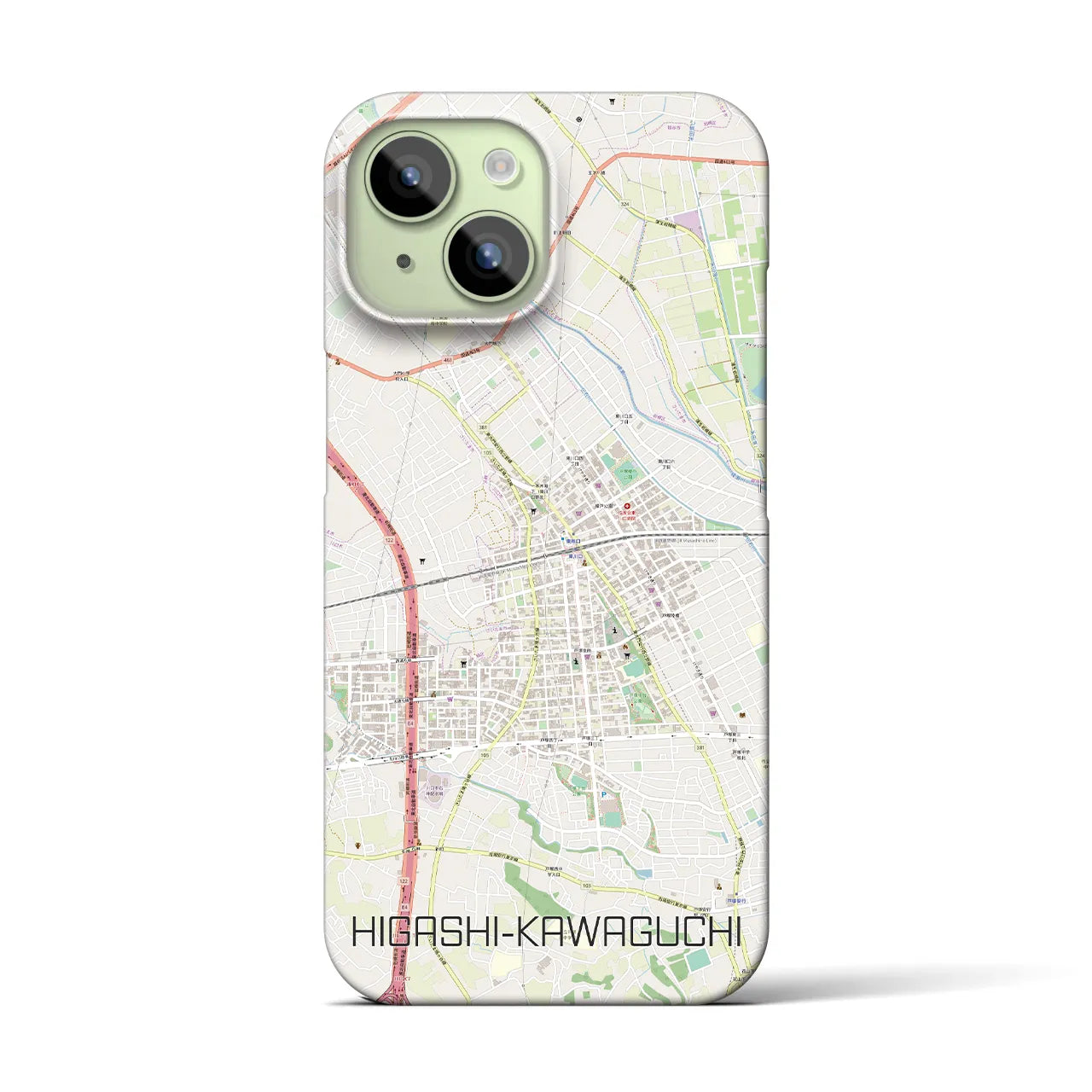 【東川口(埼玉県)】地図柄iPhoneケース(バックカバータイプ)