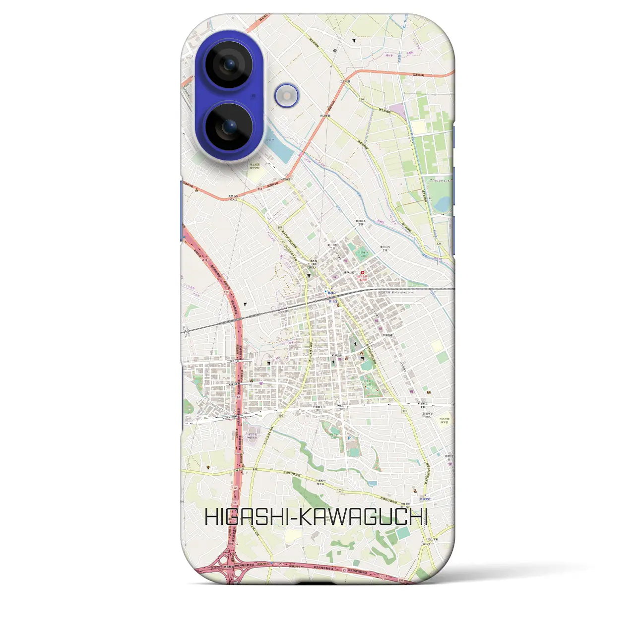 【東川口(埼玉県)】地図柄iPhoneケース(バックカバータイプ)ナチュラル・iPhone 16 Pro Max 用