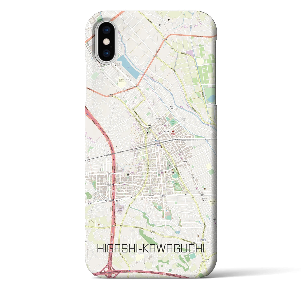 【東川口(埼玉県)】地図柄iPhoneケース(バックカバータイプ)