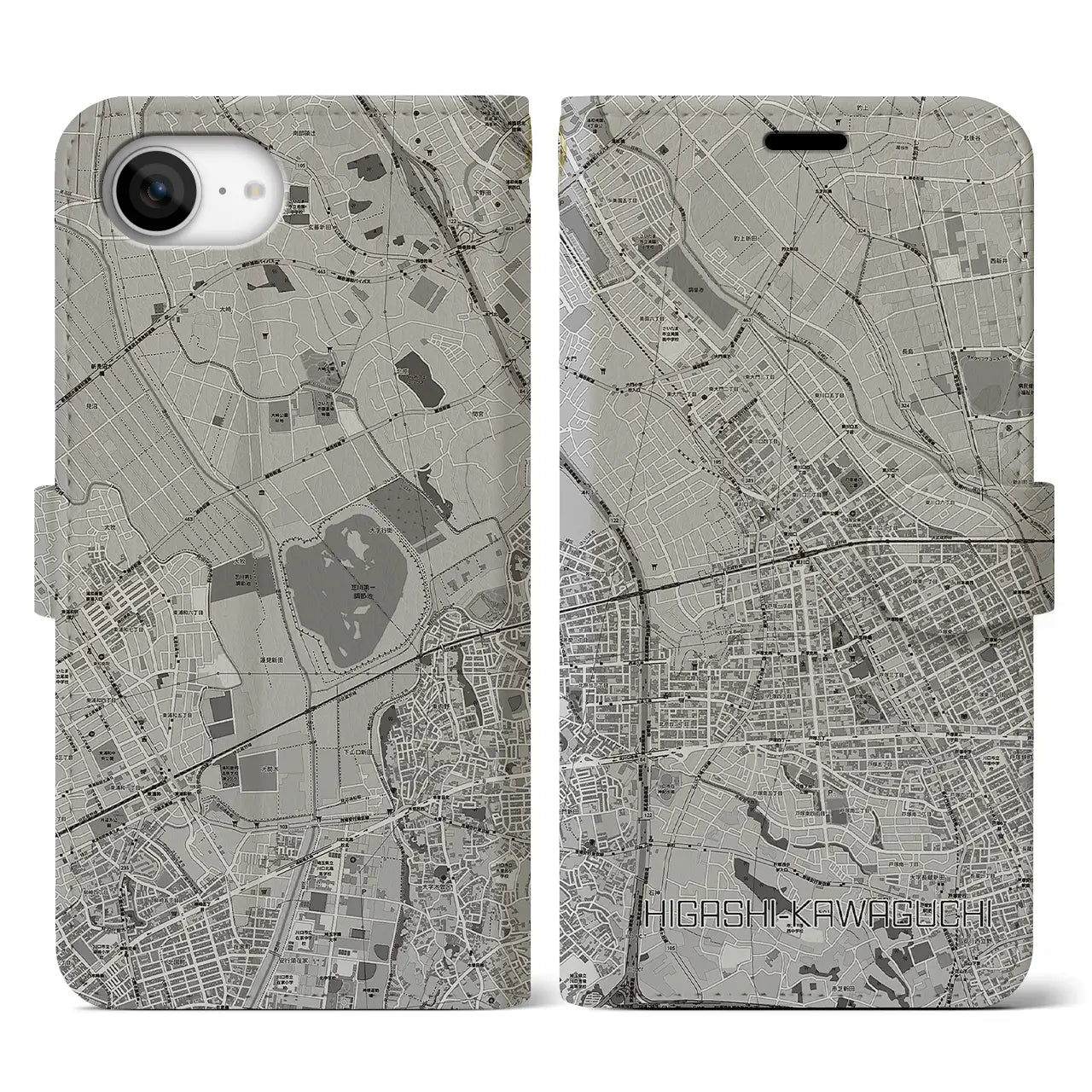 【東川口(埼玉県)】地図柄iPhoneケース(手帳タイプ)