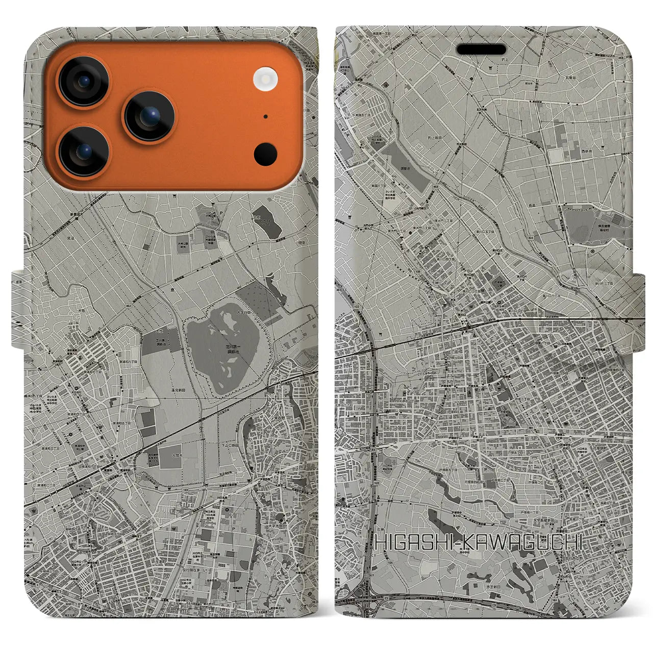 【東川口(埼玉県)】地図柄iPhoneケース(手帳タイプ)