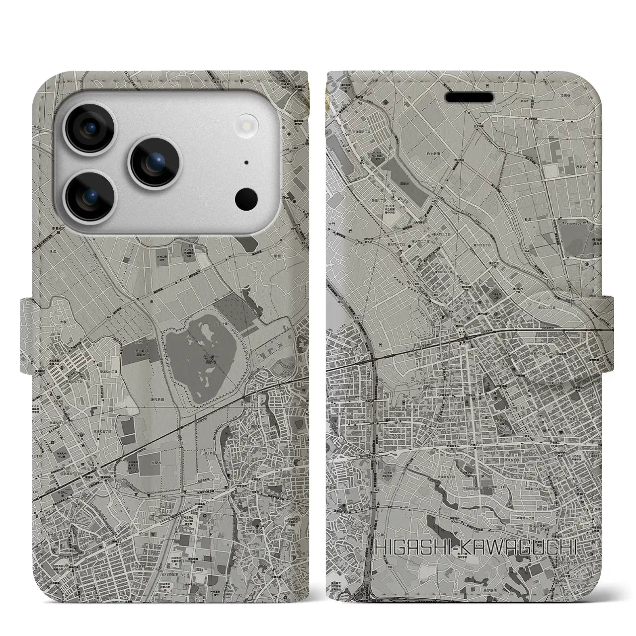 【東川口(埼玉県)】地図柄iPhoneケース(手帳タイプ)