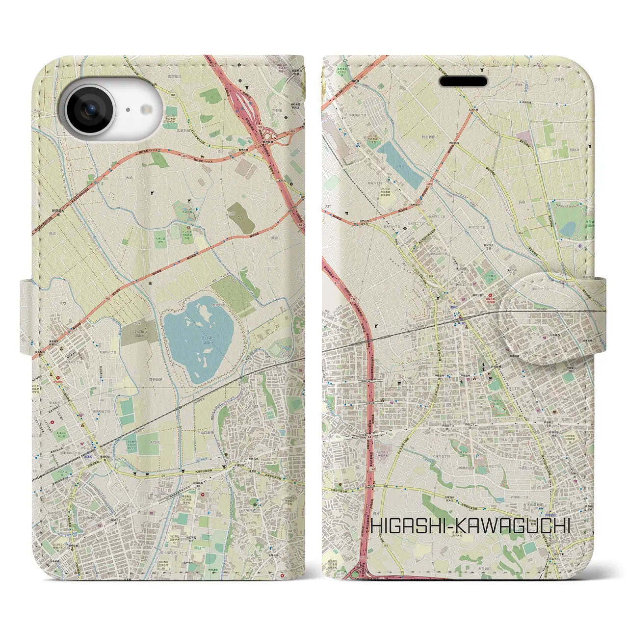 【東川口(埼玉県)】地図柄iPhoneケース(手帳タイプ)