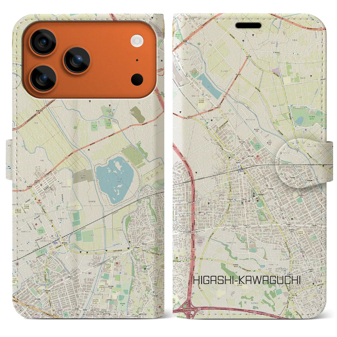 【東川口(埼玉県)】地図柄iPhoneケース(手帳タイプ)
