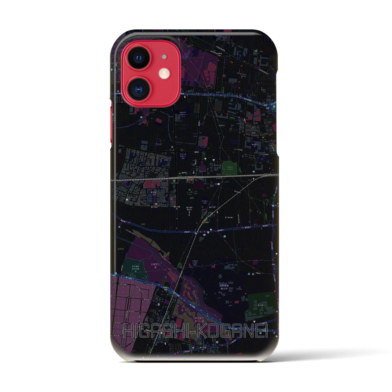 【東小金井(東京都)】地図柄iPhoneケース(バックカバータイプ)