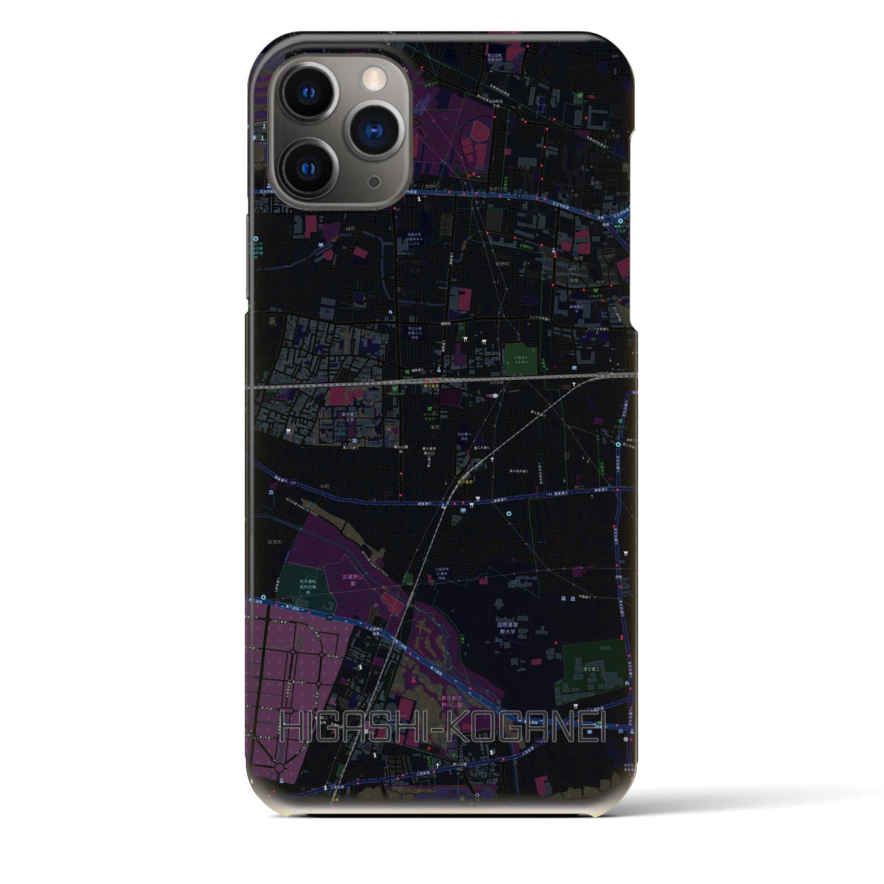 【東小金井(東京都)】地図柄iPhoneケース(バックカバータイプ)