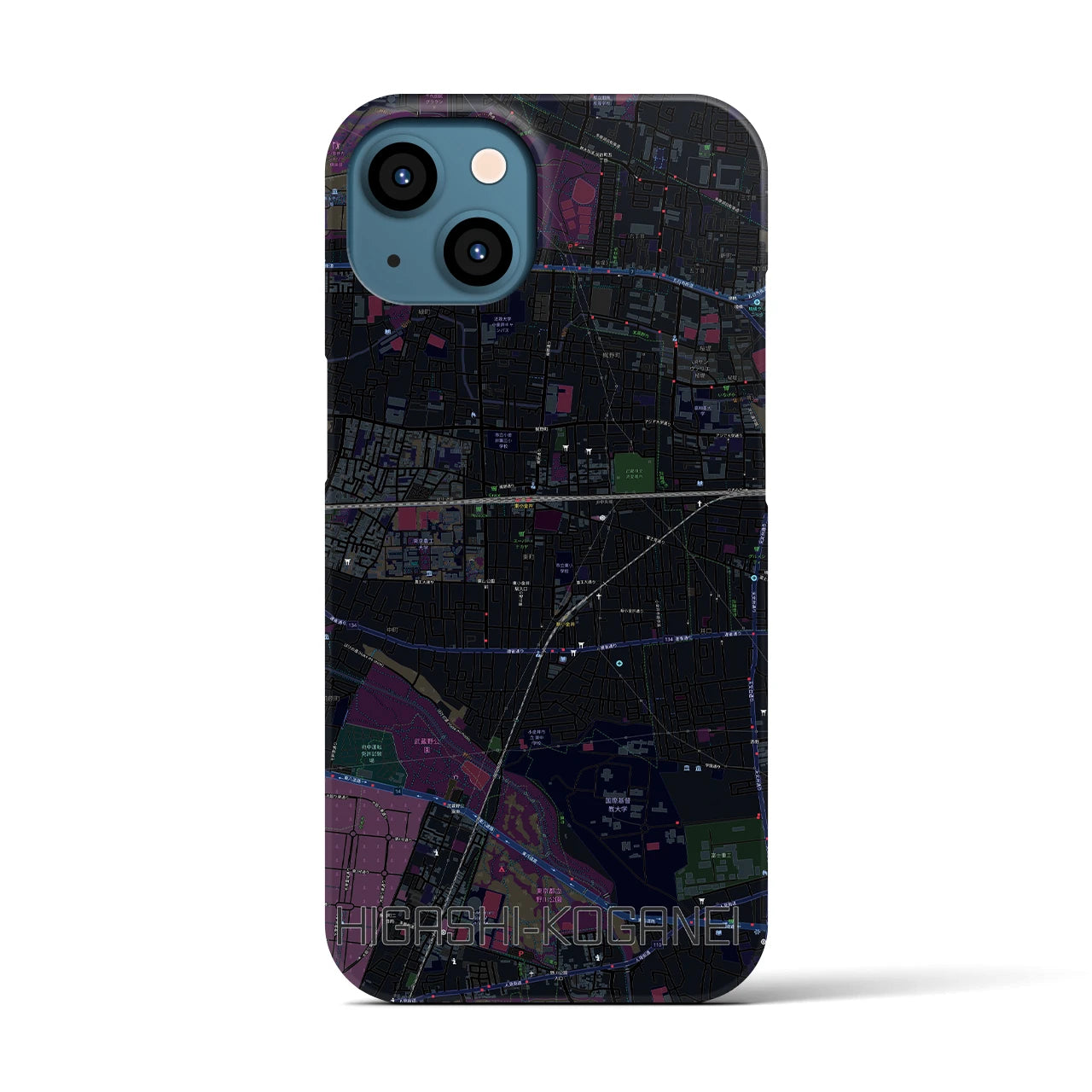 【東小金井(東京都)】地図柄iPhoneケース(バックカバータイプ)