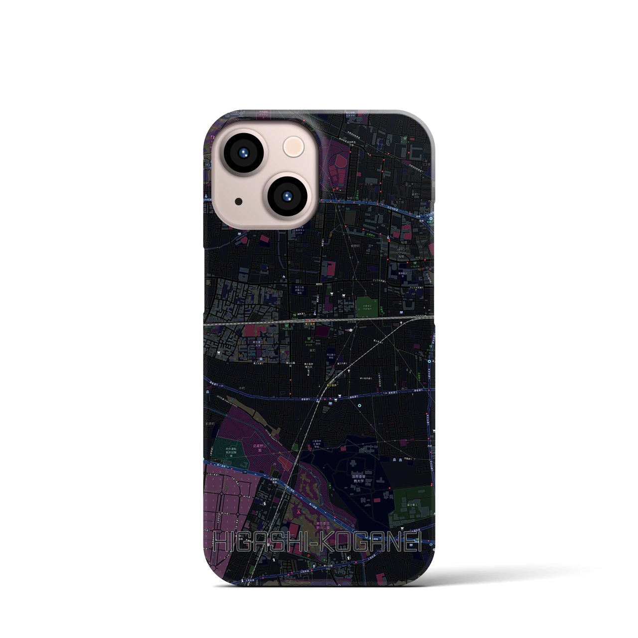 【東小金井(東京都)】地図柄iPhoneケース(バックカバータイプ)
