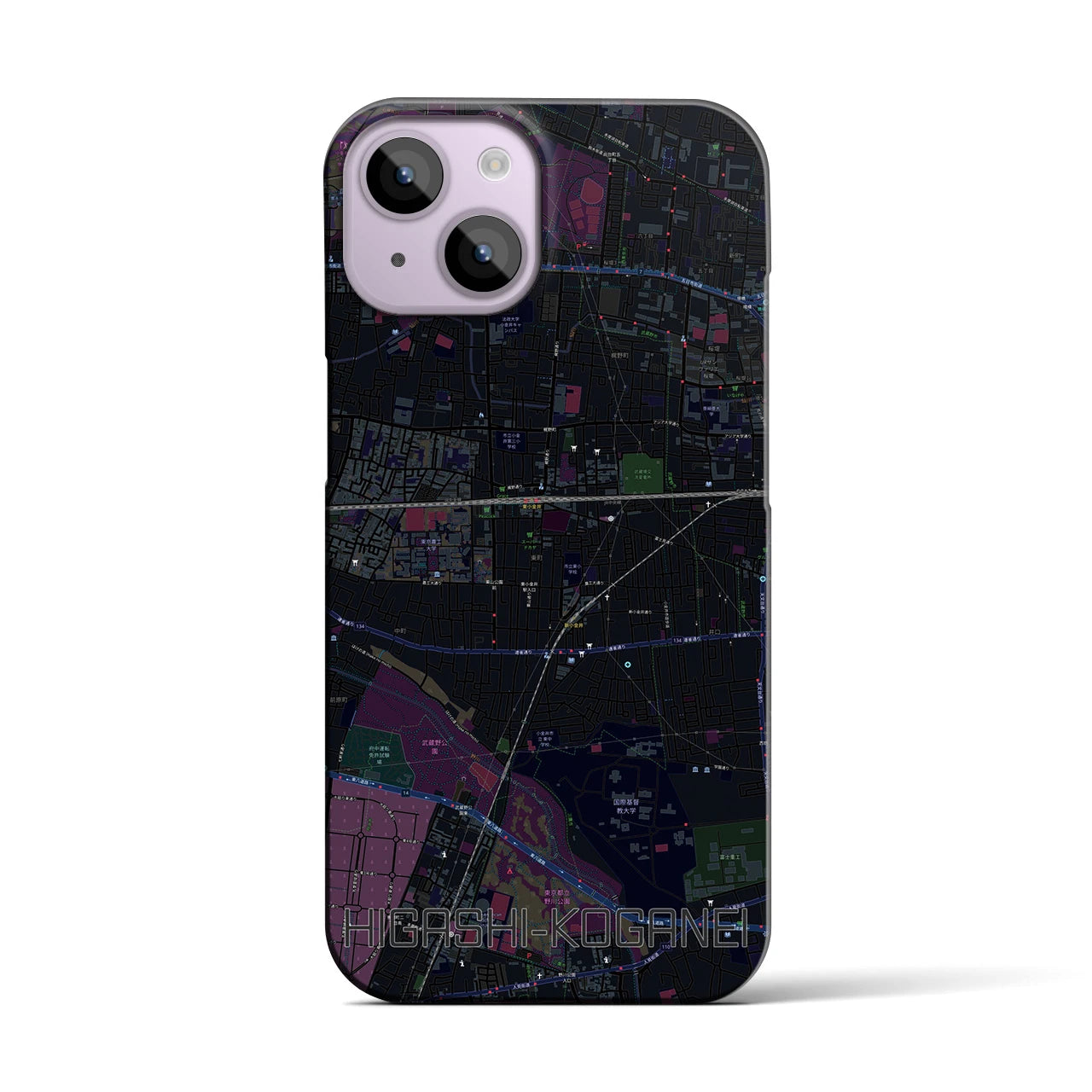 【東小金井(東京都)】地図柄iPhoneケース(バックカバータイプ)