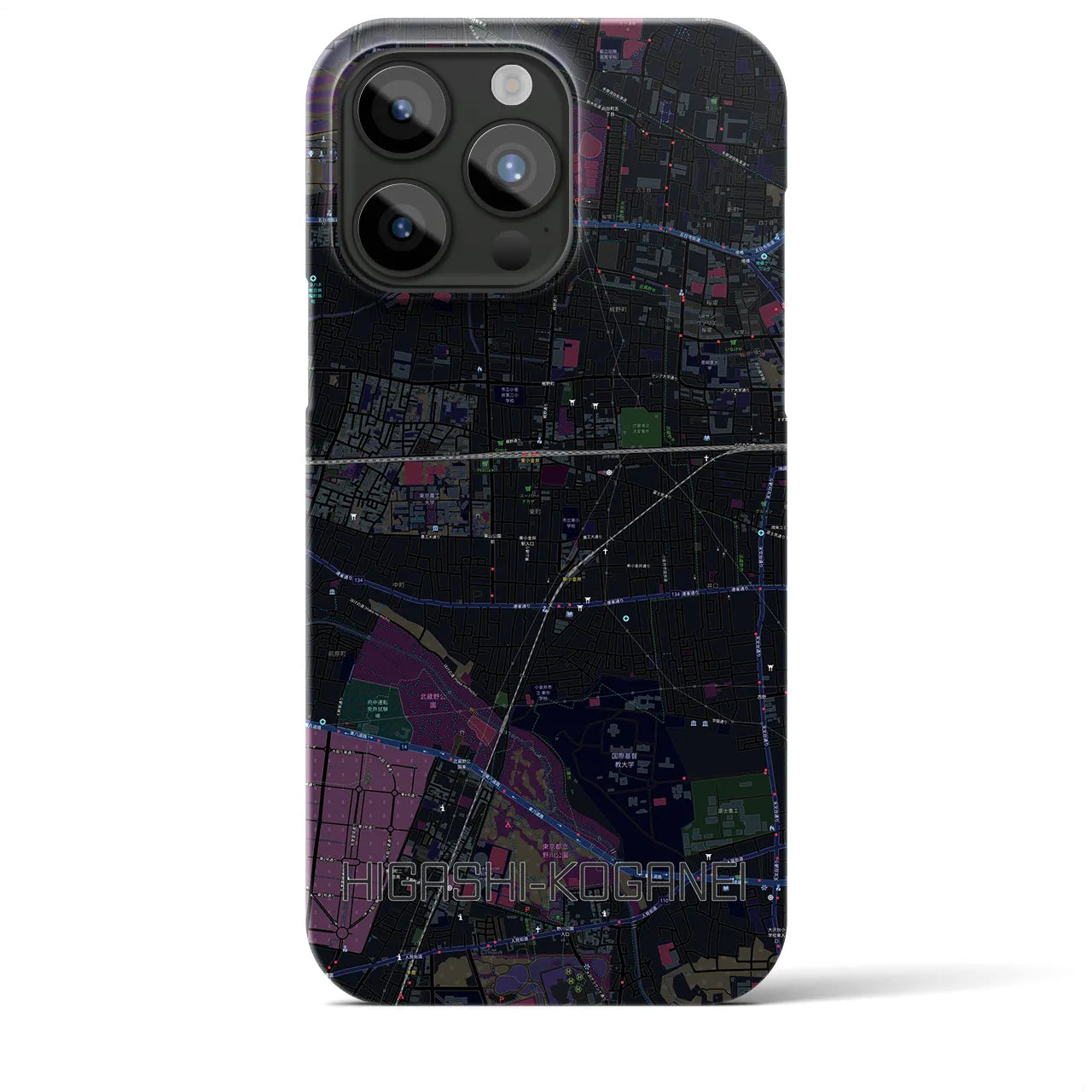 【東小金井(東京都)】地図柄iPhoneケース(バックカバータイプ)