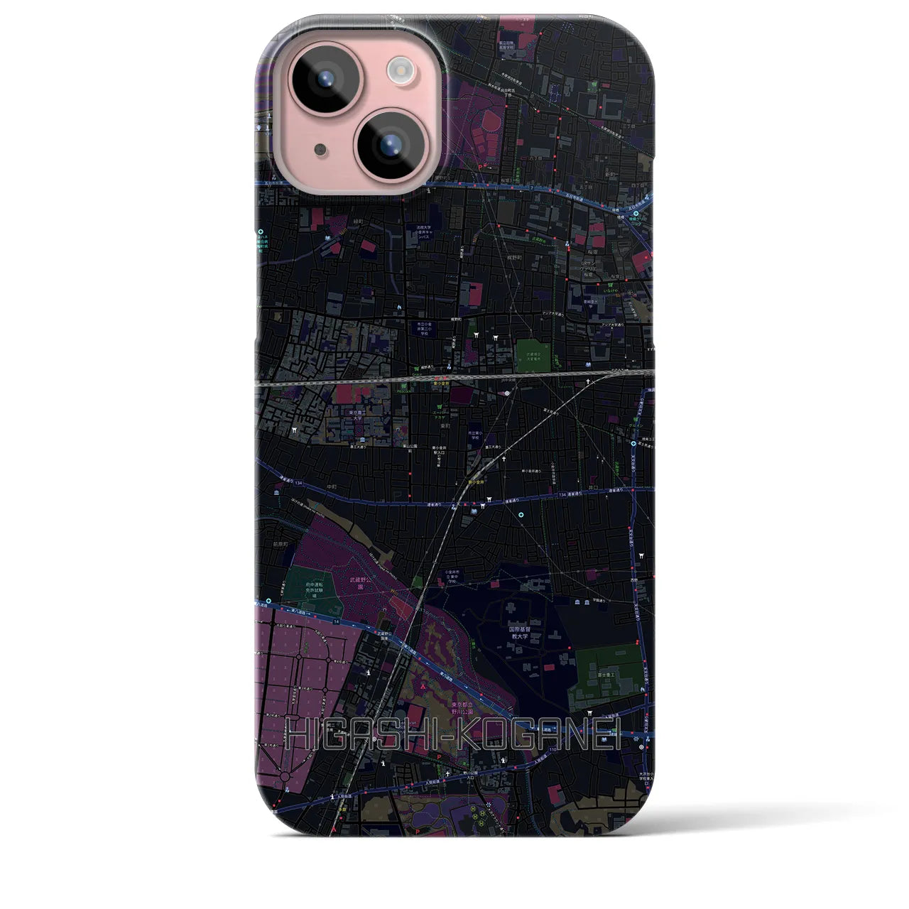 【東小金井(東京都)】地図柄iPhoneケース(バックカバータイプ)