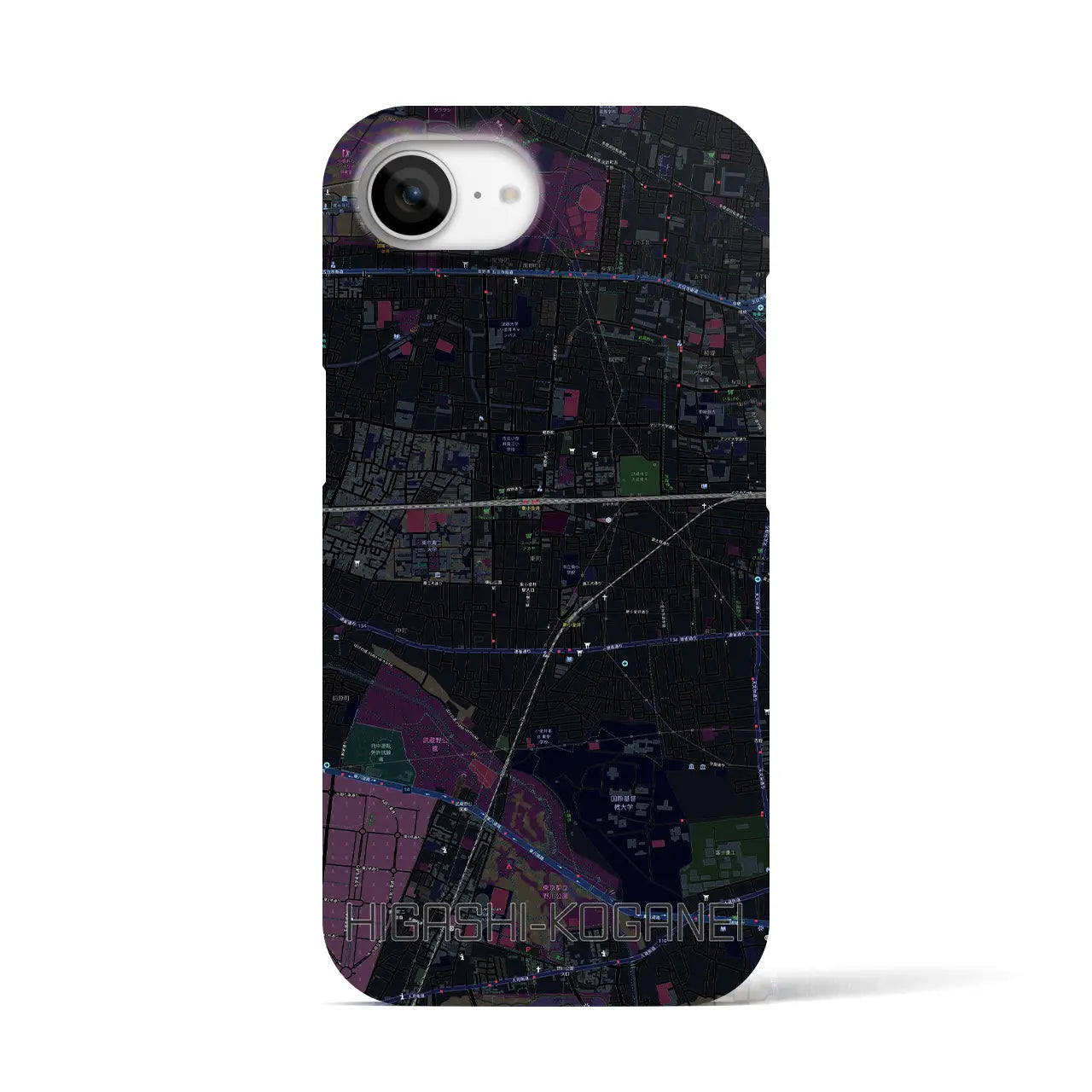 【東小金井(東京都)】地図柄iPhoneケース(バックカバータイプ)
