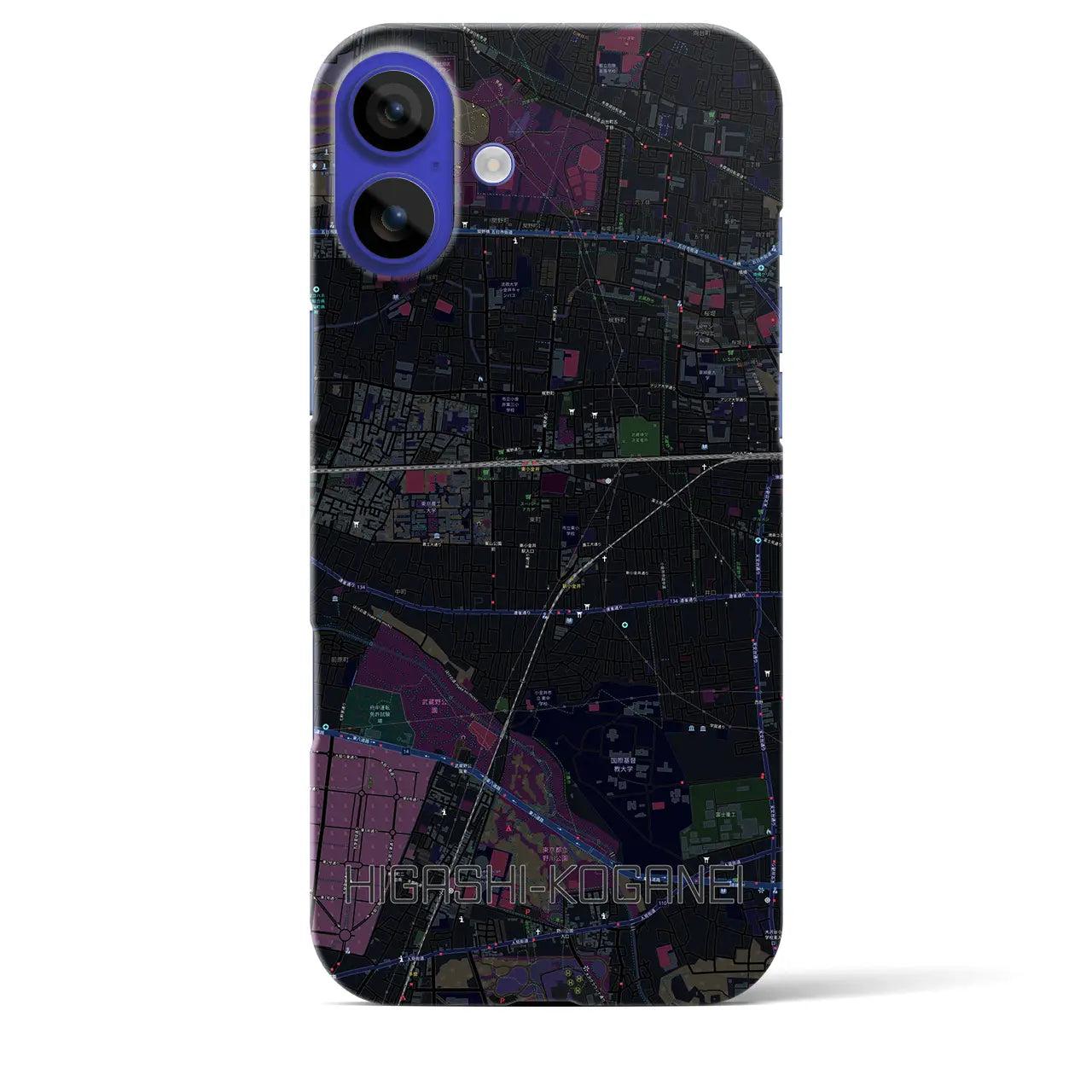 【東小金井(東京都)】地図柄iPhoneケース(バックカバータイプ)