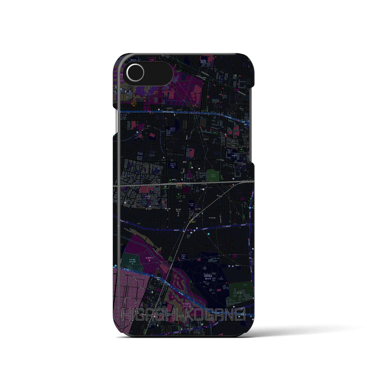 【東小金井(東京都)】地図柄iPhoneケース(バックカバータイプ)