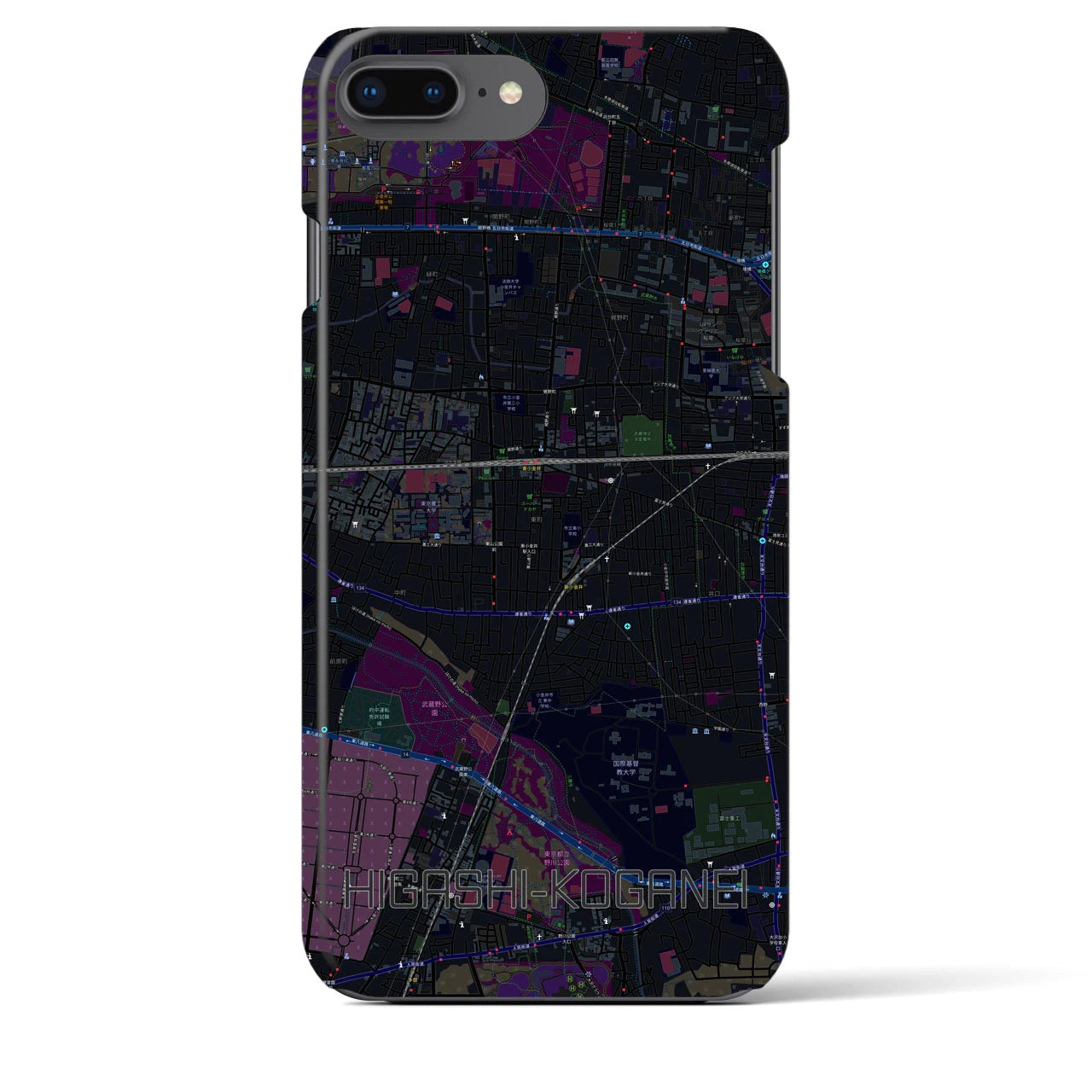 【東小金井(東京都)】地図柄iPhoneケース(バックカバータイプ)