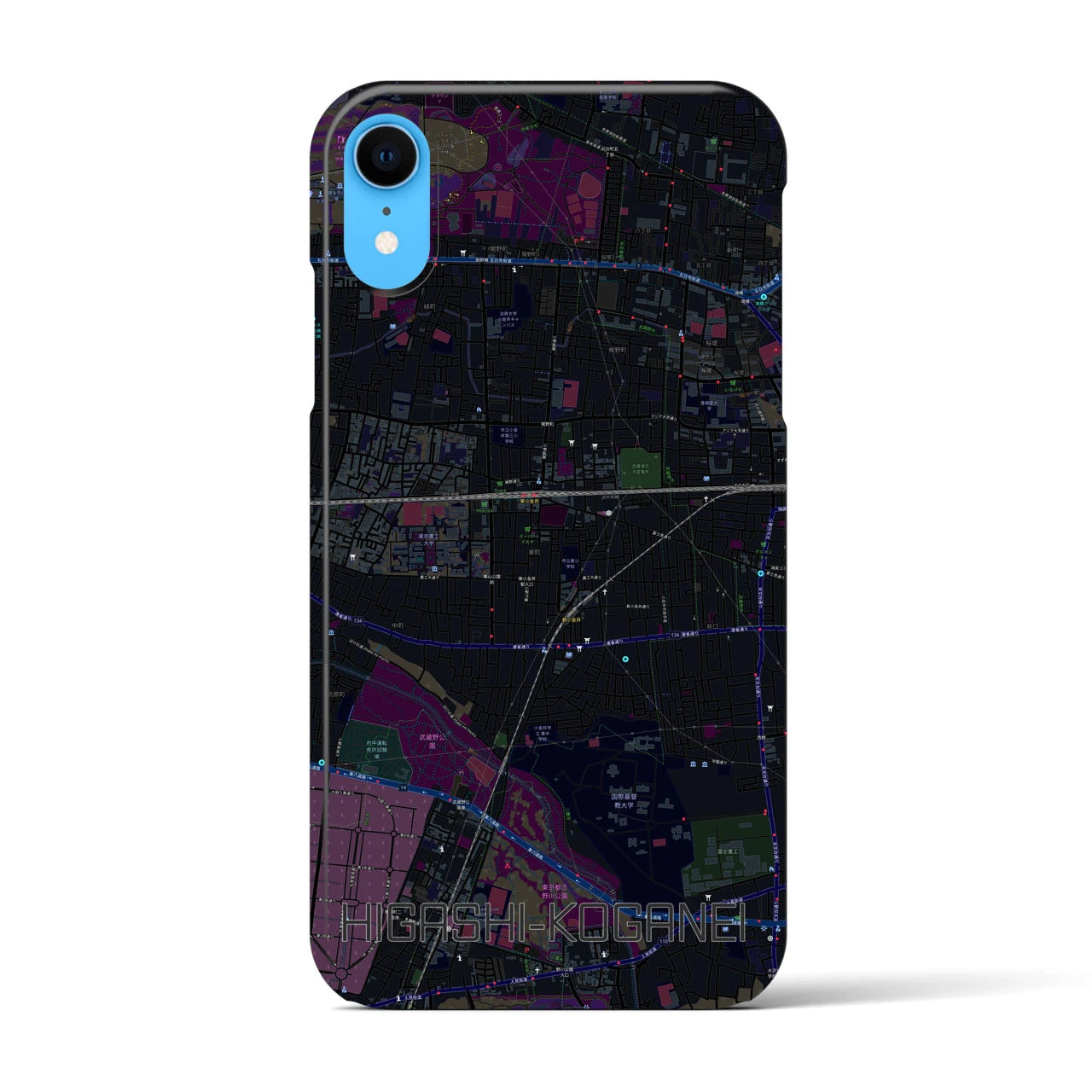 【東小金井(東京都)】地図柄iPhoneケース(バックカバータイプ)