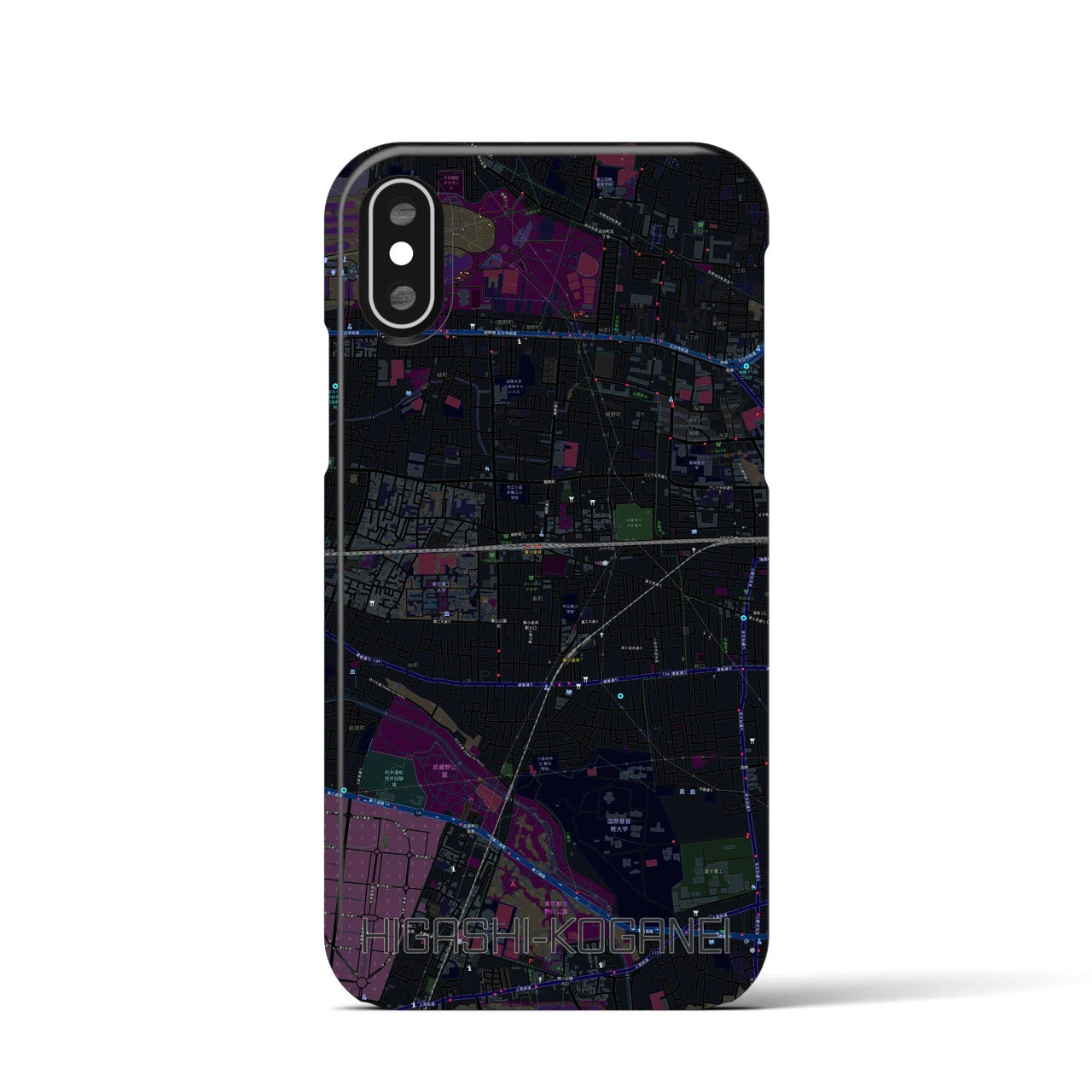 【東小金井(東京都)】地図柄iPhoneケース(バックカバータイプ)