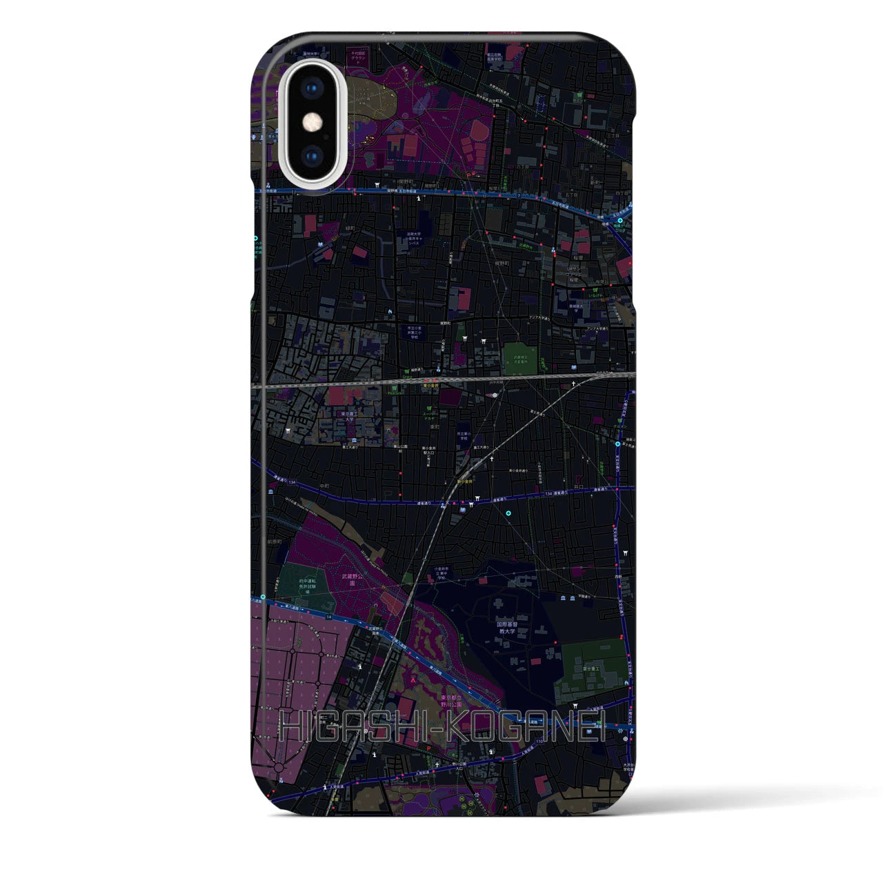 【東小金井(東京都)】地図柄iPhoneケース(バックカバータイプ)