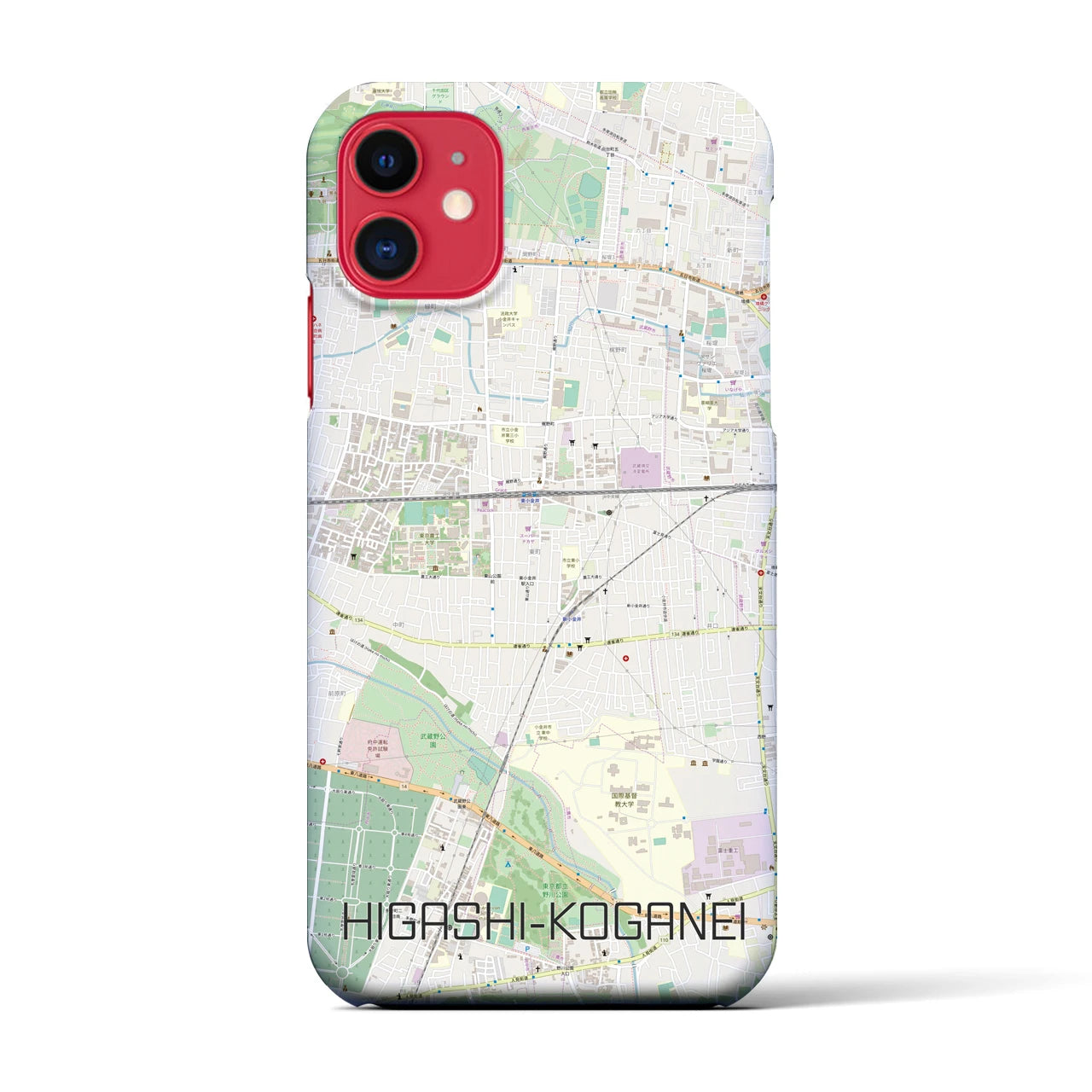 【東小金井(東京都)】地図柄iPhoneケース(バックカバータイプ)