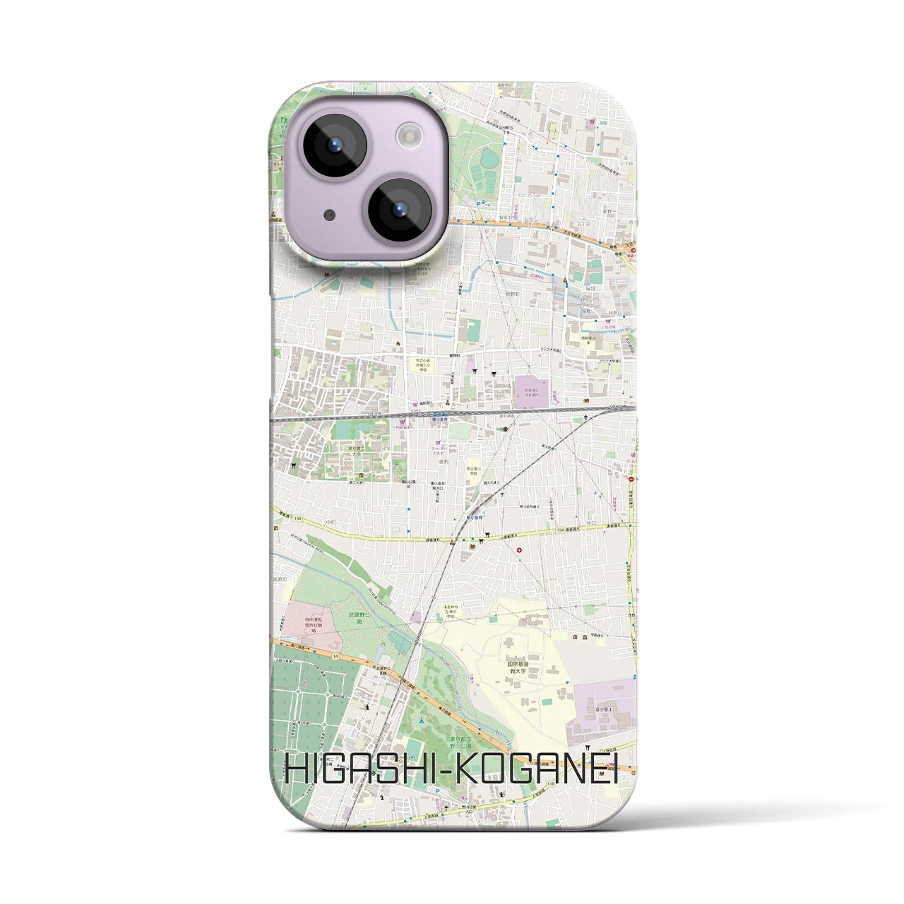 【東小金井(東京都)】地図柄iPhoneケース(バックカバータイプ)