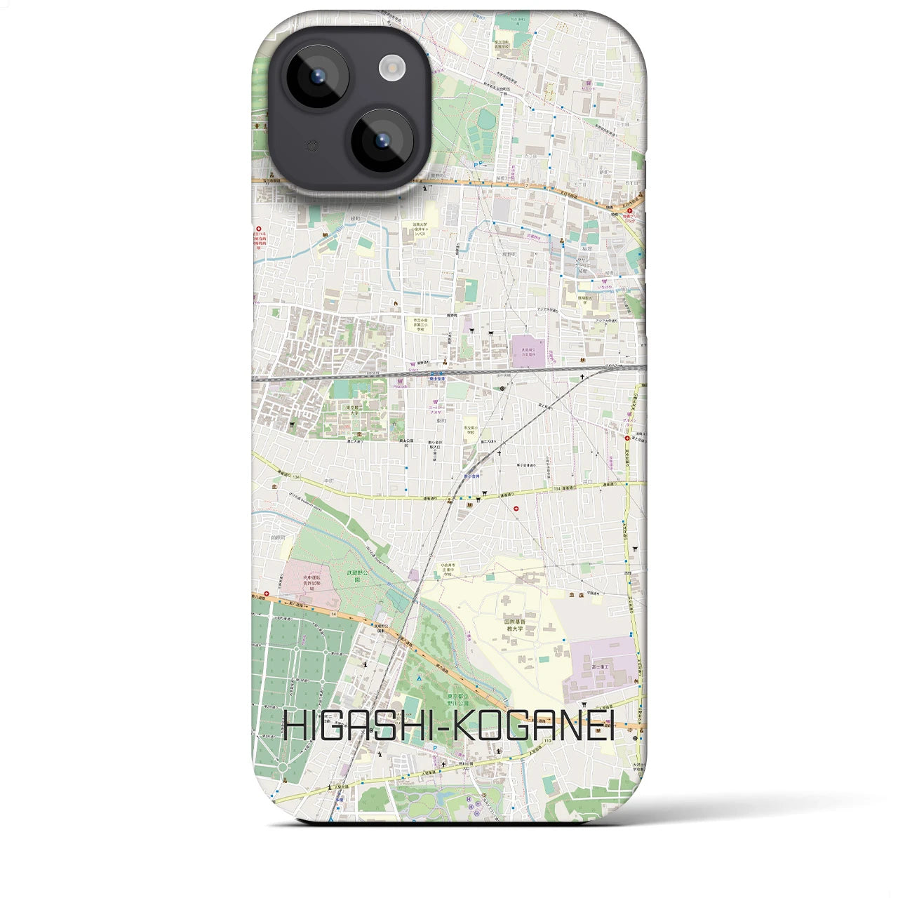 【東小金井(東京都)】地図柄iPhoneケース(バックカバータイプ)