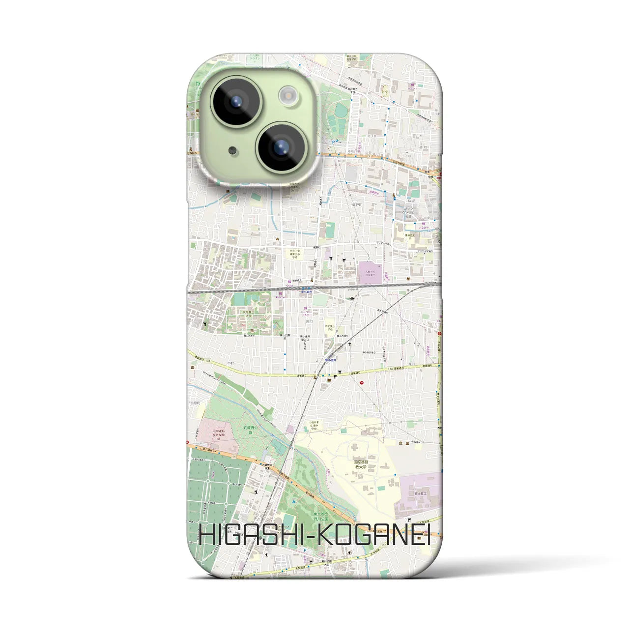 【東小金井(東京都)】地図柄iPhoneケース(バックカバータイプ)