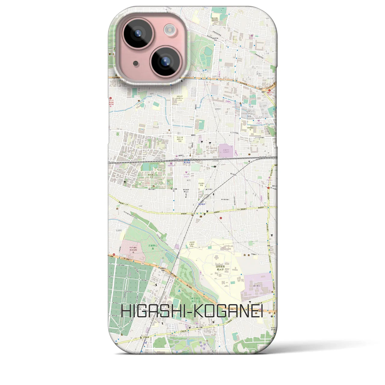 【東小金井(東京都)】地図柄iPhoneケース(バックカバータイプ)