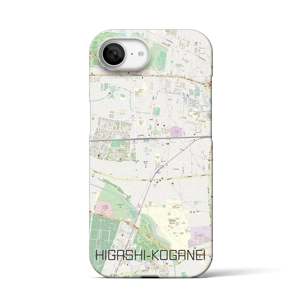 【東小金井(東京都)】地図柄iPhoneケース(バックカバータイプ)