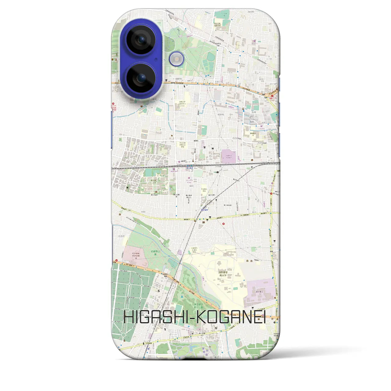 【東小金井(東京都)】地図柄iPhoneケース(バックカバータイプ)