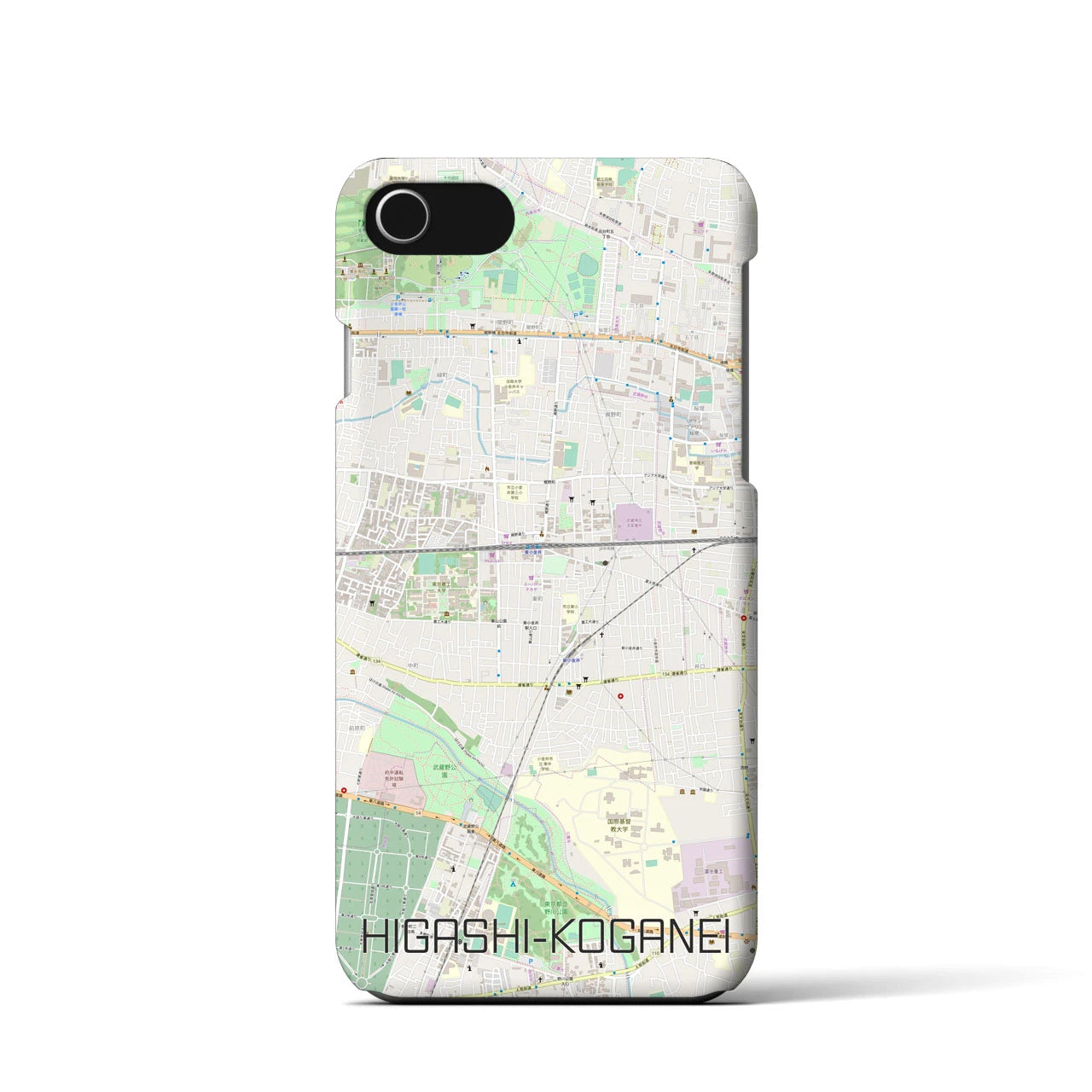 【東小金井(東京都)】地図柄iPhoneケース(バックカバータイプ)