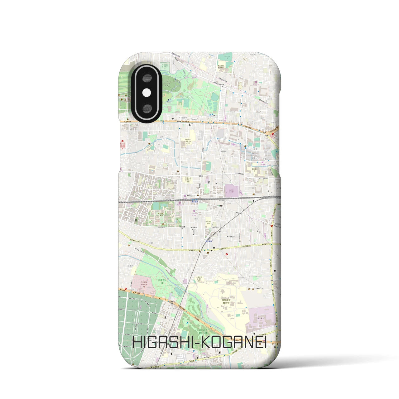 【東小金井(東京都)】地図柄iPhoneケース(バックカバータイプ)