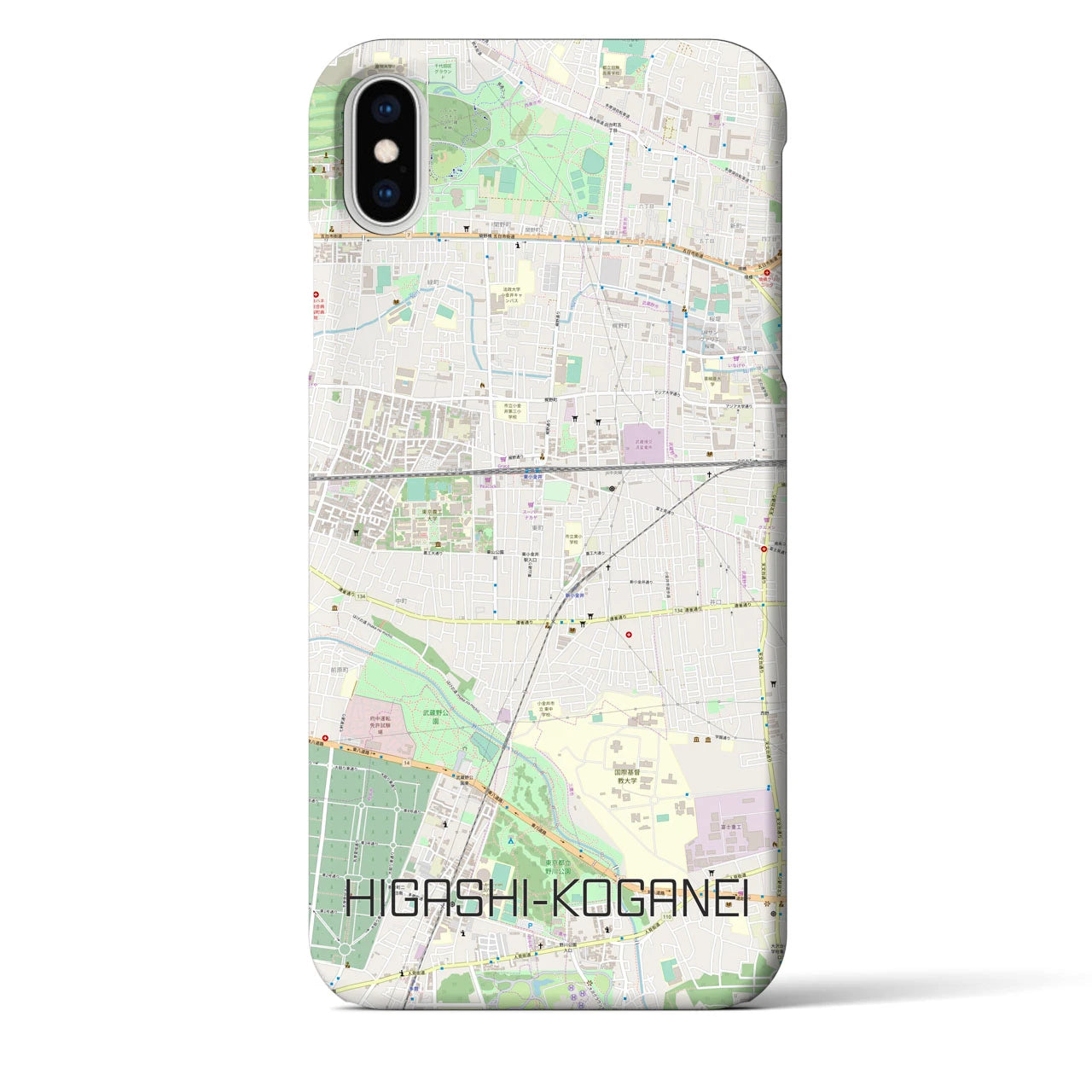 【東小金井(東京都)】地図柄iPhoneケース(バックカバータイプ)