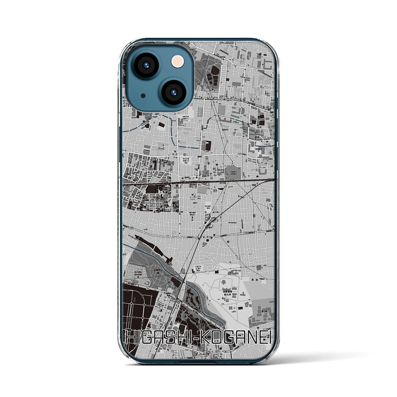 【東小金井(東京都)】地図柄iPhoneケース(クリアタイプ)