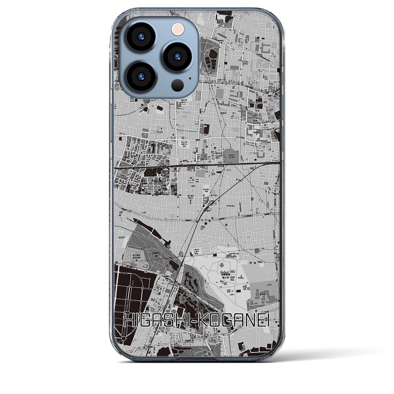 【東小金井(東京都)】地図柄iPhoneケース(クリアタイプ)