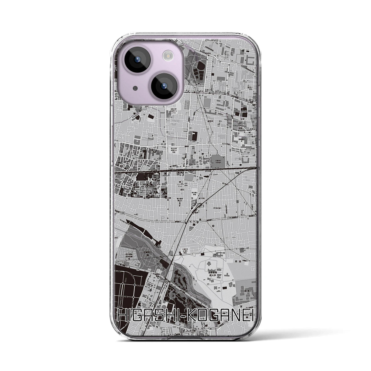 【東小金井(東京都)】地図柄iPhoneケース(クリアタイプ)