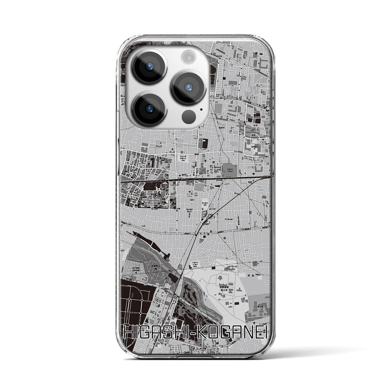 【東小金井(東京都)】地図柄iPhoneケース(クリアタイプ)