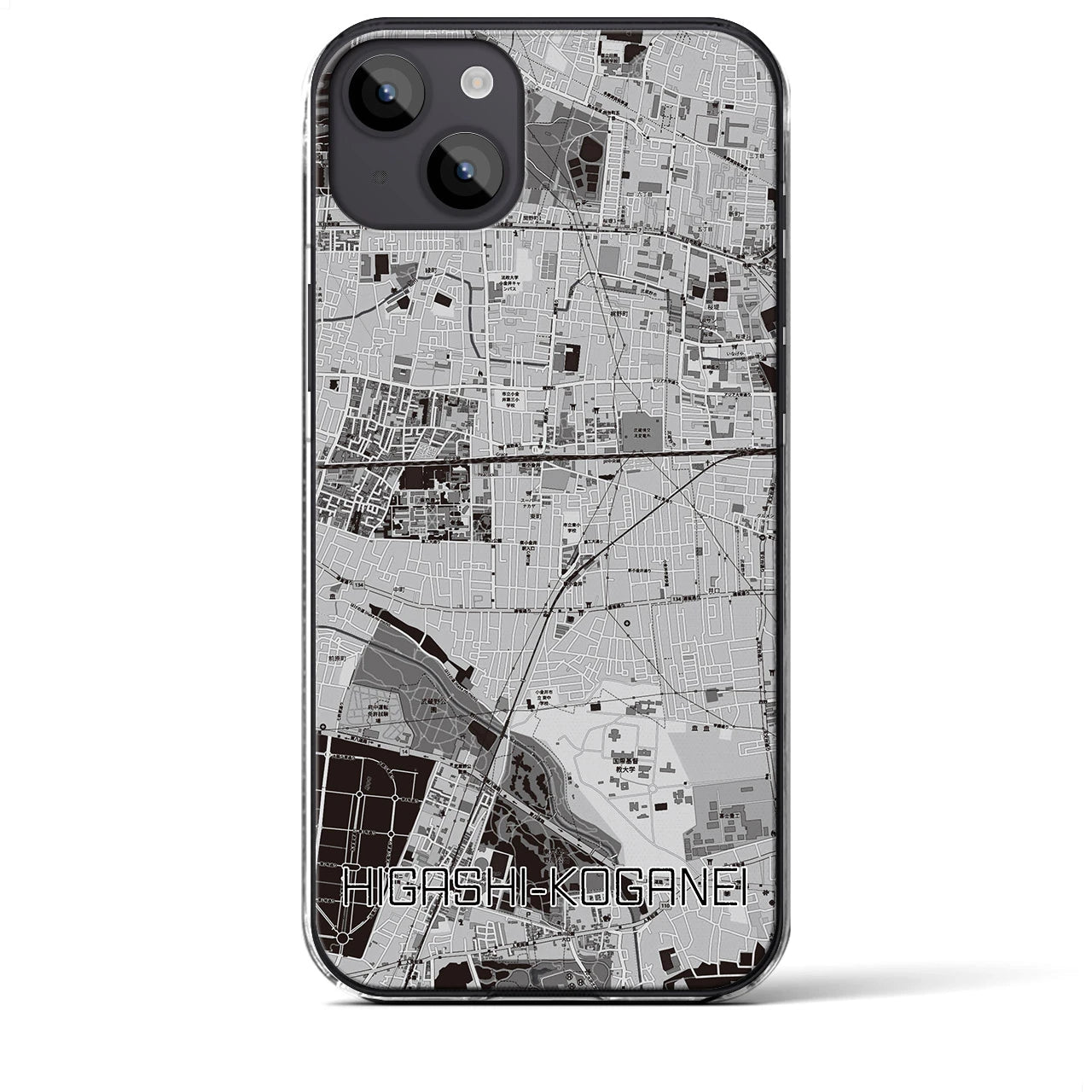 【東小金井(東京都)】地図柄iPhoneケース(クリアタイプ)