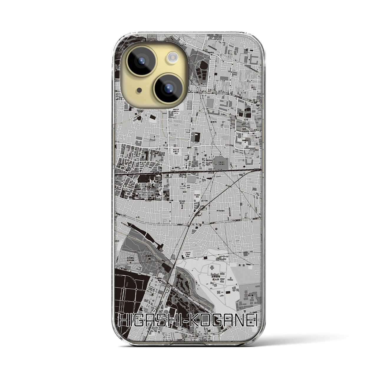 【東小金井(東京都)】地図柄iPhoneケース(クリアタイプ)