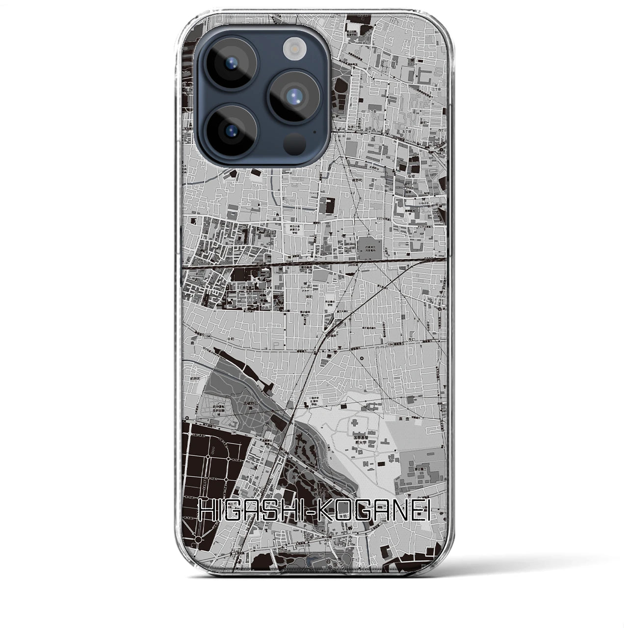 【東小金井(東京都)】地図柄iPhoneケース(クリアタイプ)