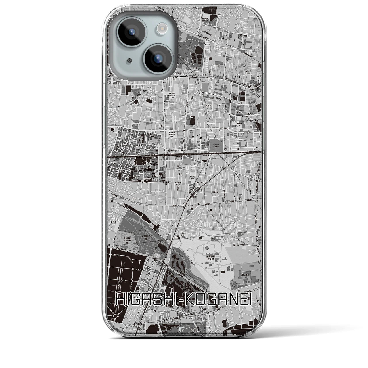 【東小金井(東京都)】地図柄iPhoneケース(クリアタイプ)