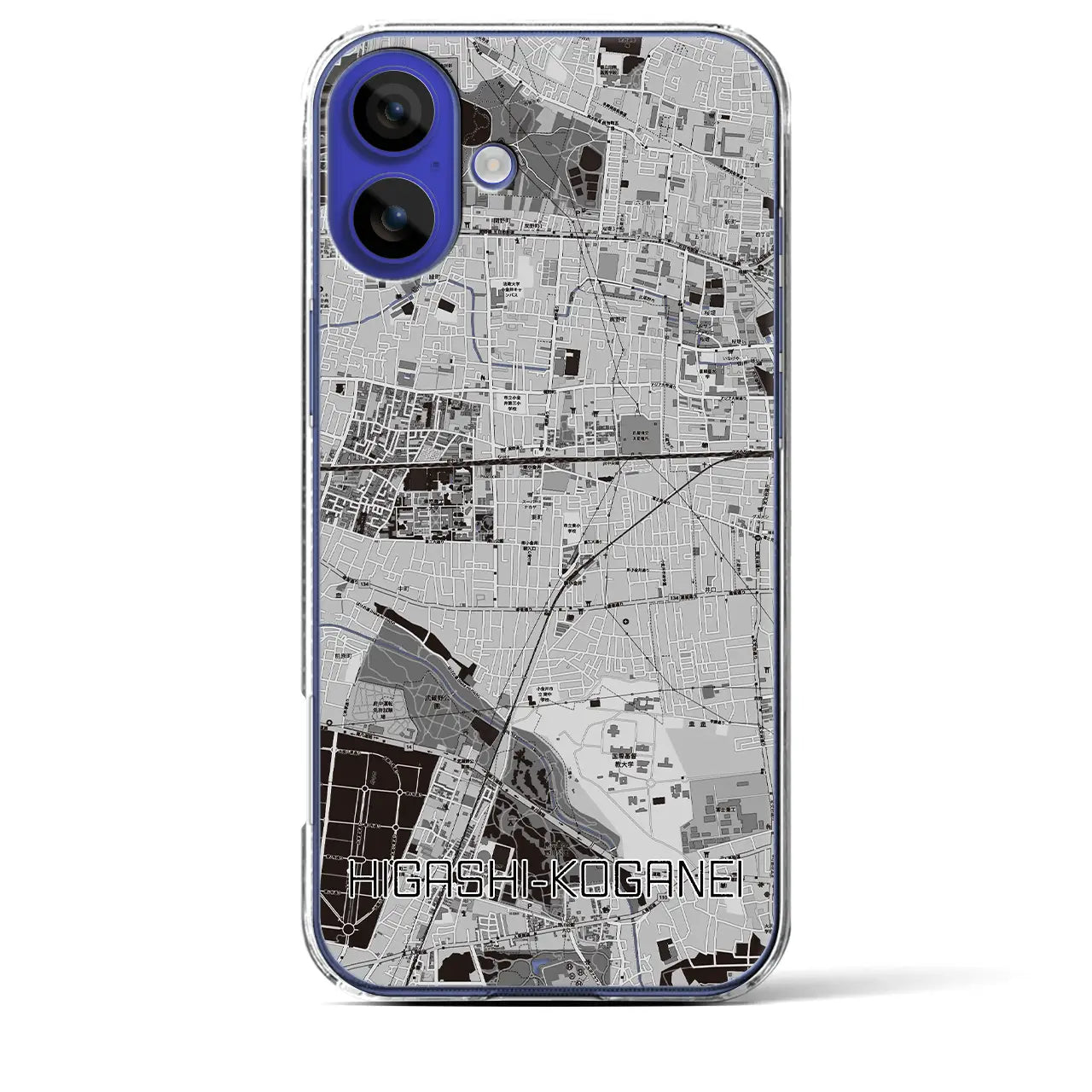 【東小金井(東京都)】地図柄iPhoneケース(クリアタイプ)