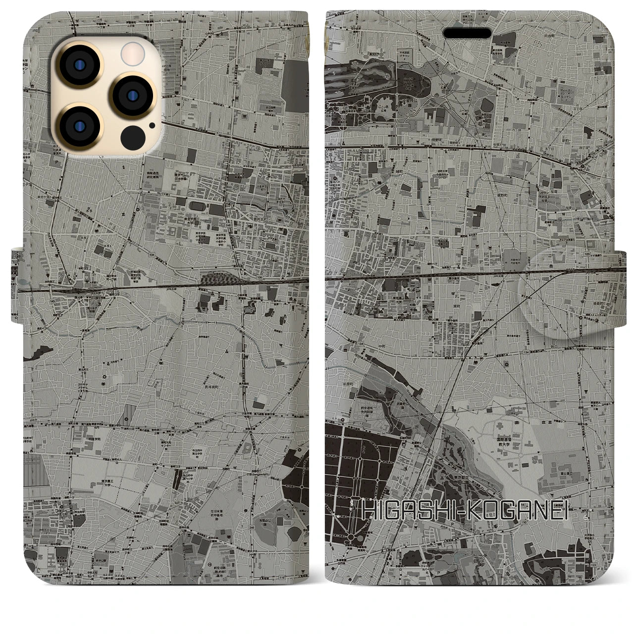 【東小金井(東京都)】地図柄iPhoneケース(手帳タイプ)