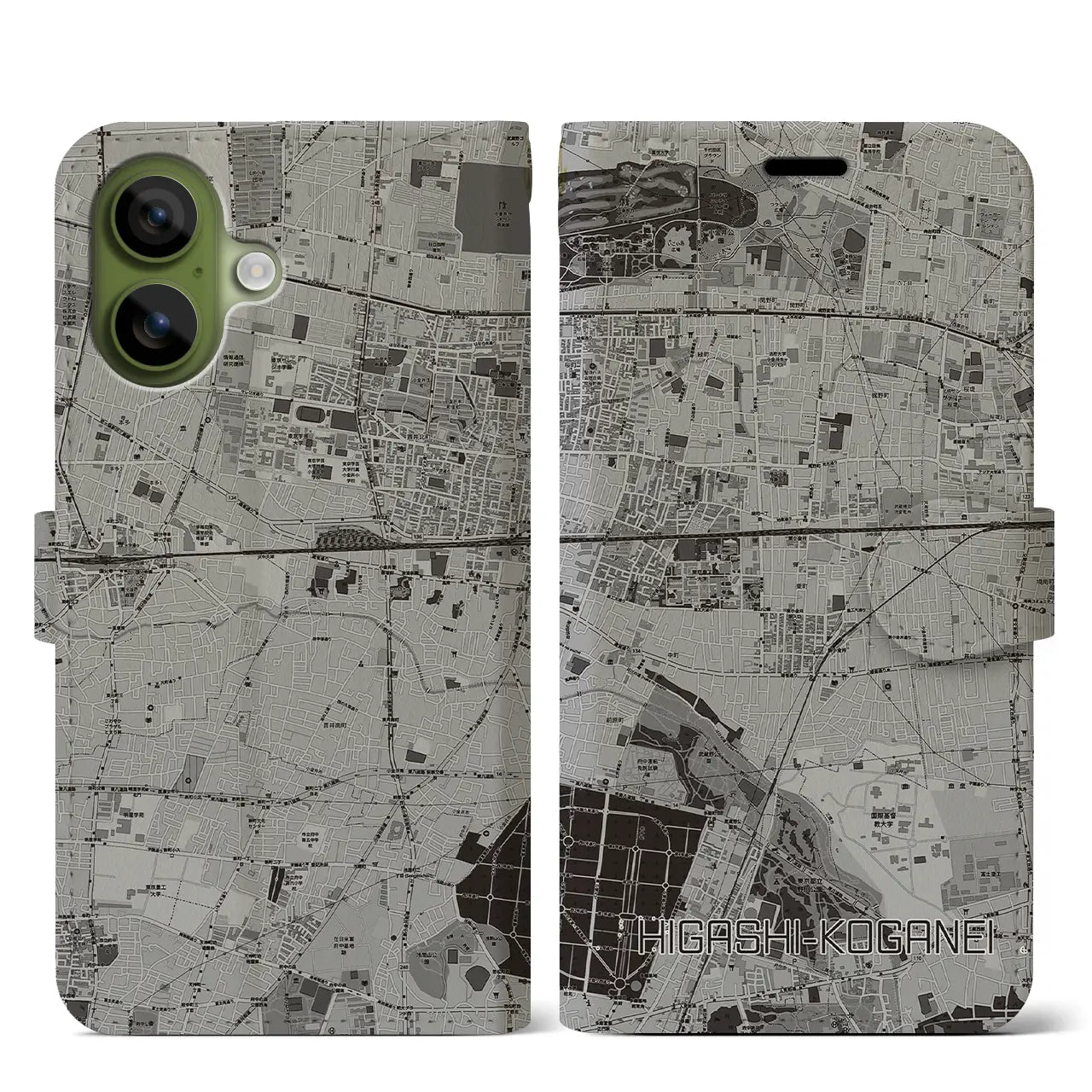 【東小金井(東京都)】地図柄iPhoneケース(手帳タイプ)