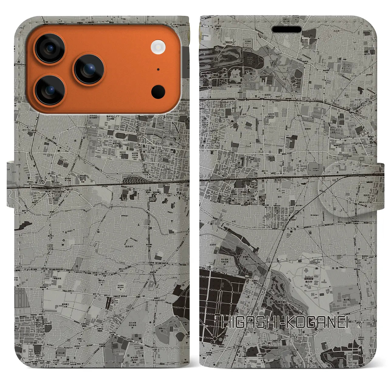 【東小金井(東京都)】地図柄iPhoneケース(手帳タイプ)