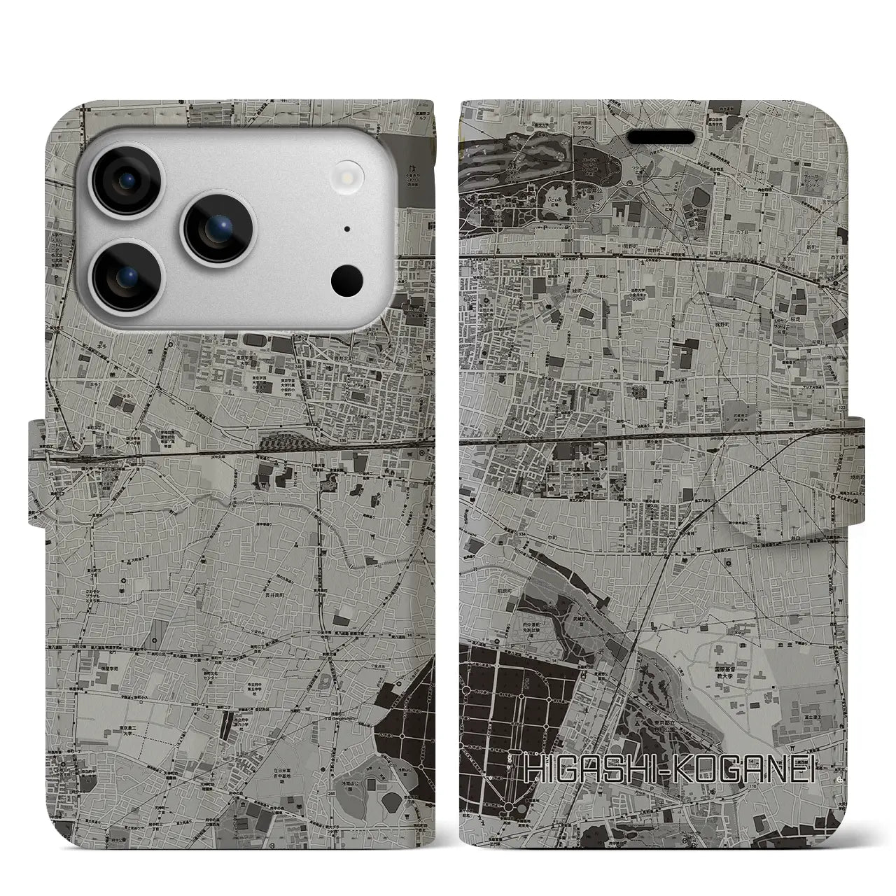 【東小金井(東京都)】地図柄iPhoneケース(手帳タイプ)