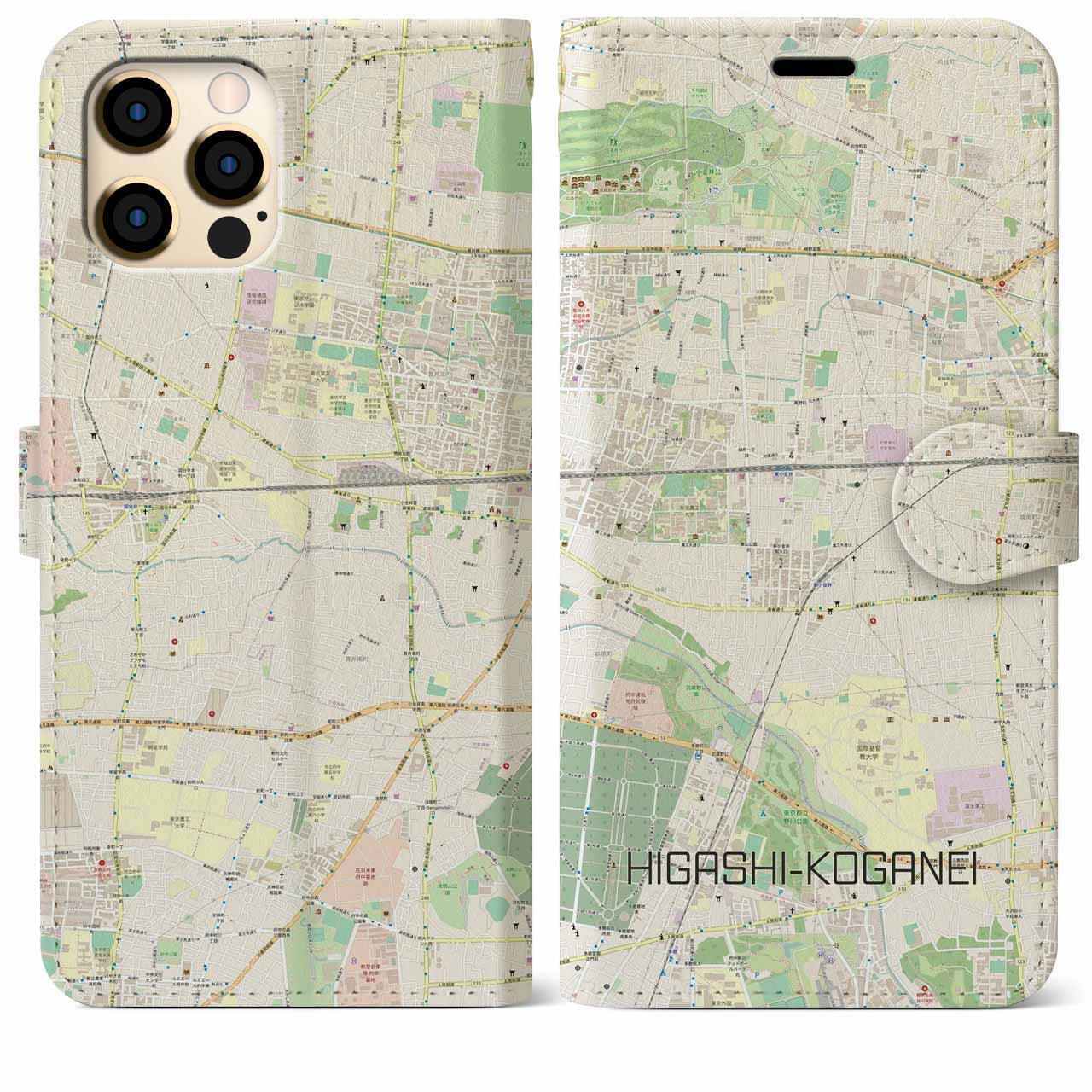 【東小金井(東京都)】地図柄iPhoneケース(手帳タイプ)