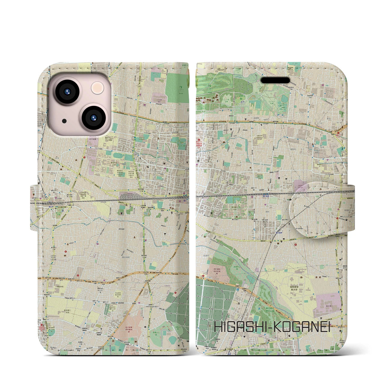 【東小金井(東京都)】地図柄iPhoneケース(手帳タイプ)