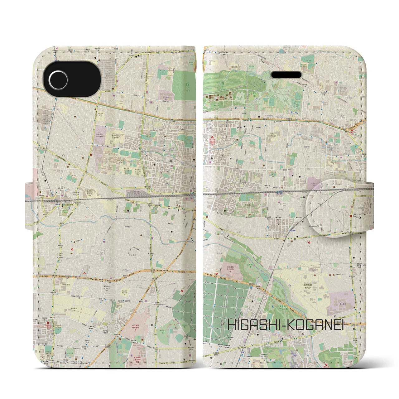 【東小金井(東京都)】地図柄iPhoneケース(手帳タイプ)