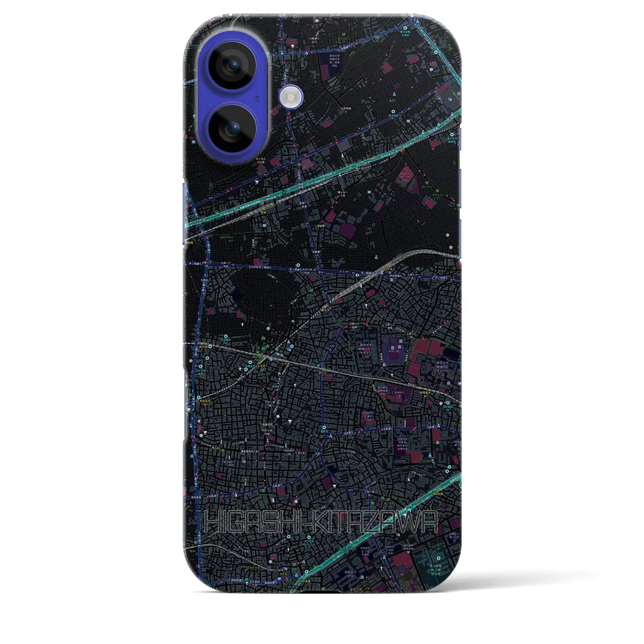 【東北沢(東京都)】地図柄iPhoneケース(バックカバータイプ)