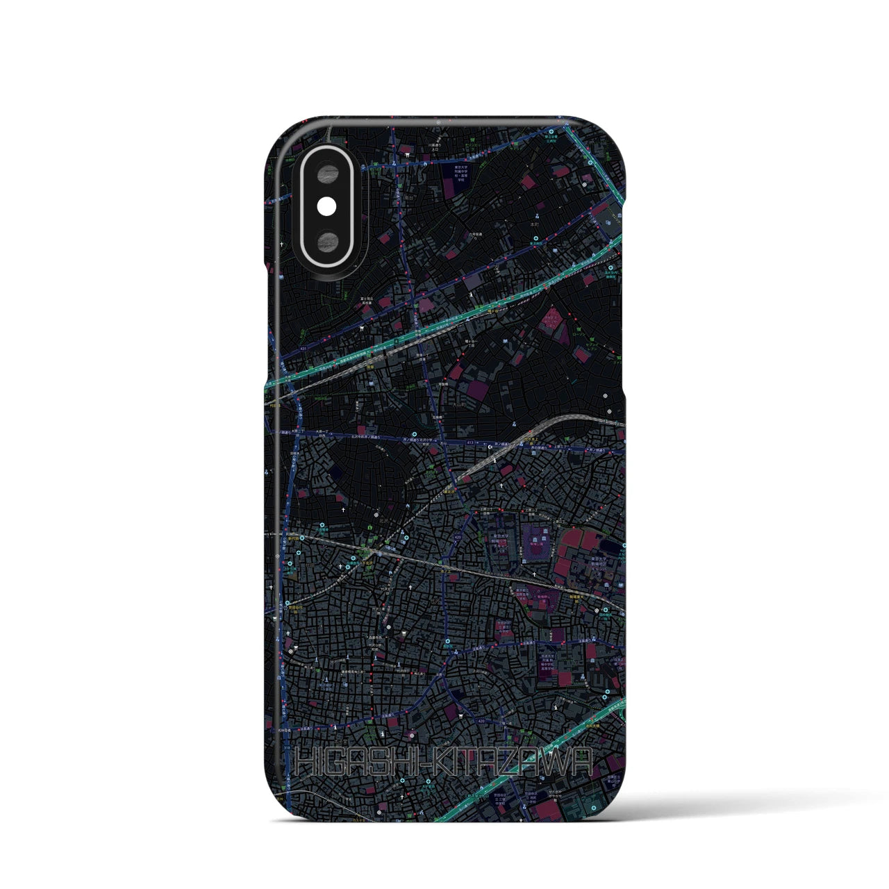 【東北沢(東京都)】地図柄iPhoneケース(バックカバータイプ)